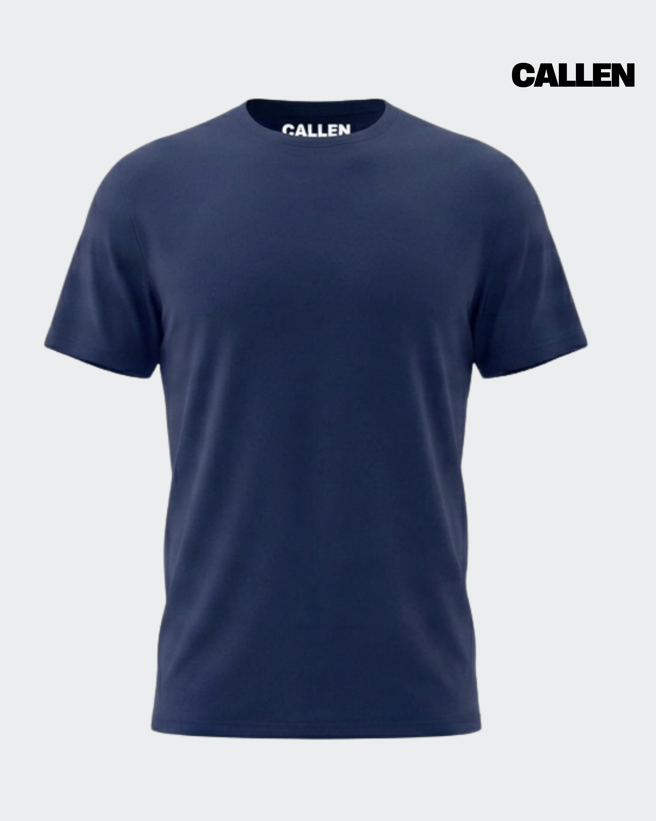 Plain Regular Fit Navy Blue Tee
