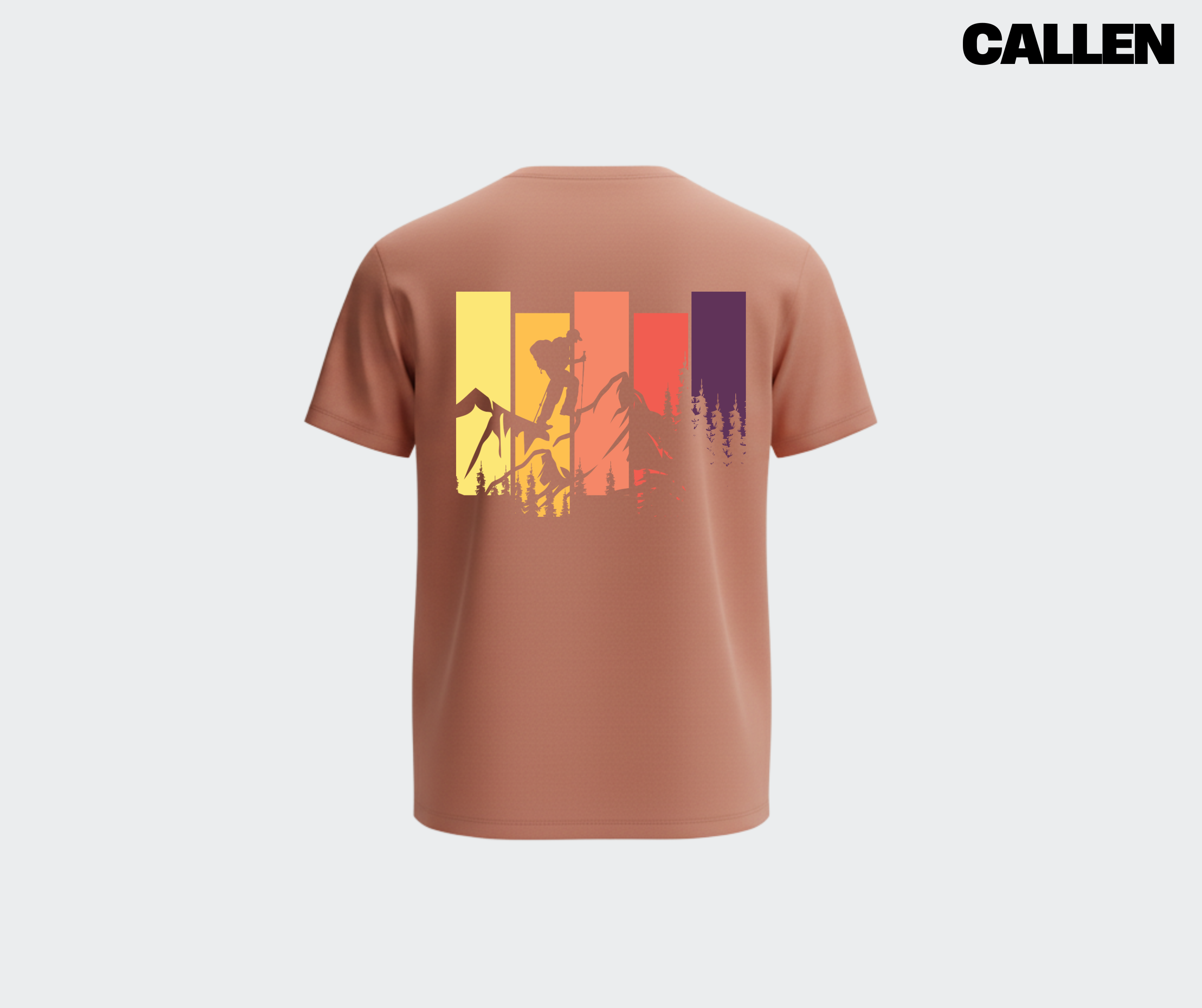 Vibrant Mountain - Salmon Pink Unisex T-Shirt