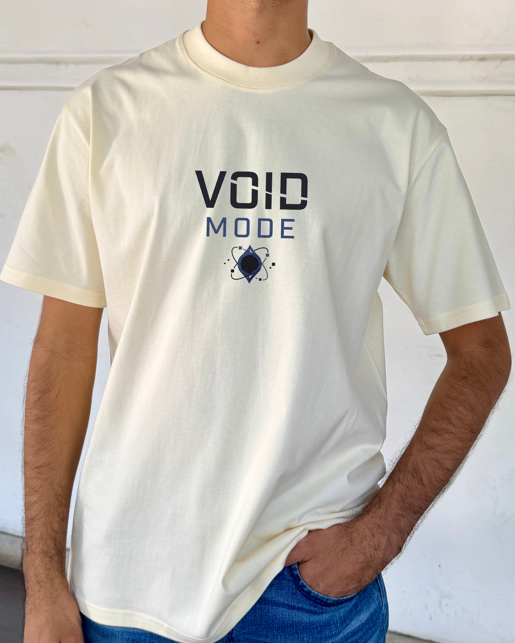 Void Mode Oversized Tee - Cream