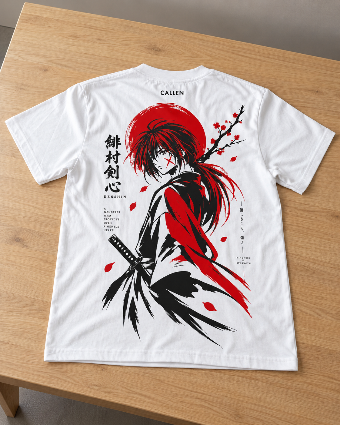 Crimson Wanderer Relaxed Fit Graphic T-Shirt - White